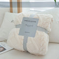 Axyaa Space-Themed Knitted Throw Blanket: Soft Milk Velvet Cozy Flannel Stripe Pattern