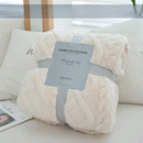 Axyaa Space-Themed Knitted Throw Blanket: Soft Milk Velvet Cozy Flannel Stripe Pattern