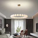 Axyaa Nordic LED Pendant Lights: Stylish Pearl Necklace Chandelier for Home Decor