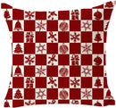 Axyaa Christmas Snowflake Red Bear Linen Pillow Cover 45x45 Square