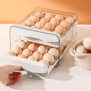 Axyaa Double-Layer Egg Storage Box Drawer Refrigerator Organizer Holder Kitchen Accessory