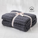 Axyaa Cozy Cable Knit Throw Blanket | Soft Knitted Sofa Blanket for Twin Queen Bed