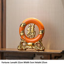 Axyaa Chinese Style Ceramic Vase with Wooden Frame: Retro Modern Home Decor Vase