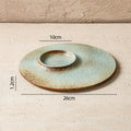 Axyaa Ceramic Vintage Dessert Dinner Plate Set - Circular Flat Steak Pasta Serving Plates