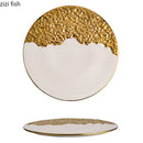 Axyaa Electroplated Ceramic Steak Plate Set