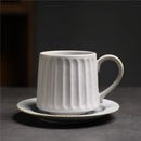 Axyaa Retro Coarse Pottery Coffee Cup and Saucer Set