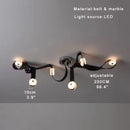 Axyaa Modern Brown Waistband Pendant Light with Artificial Marble Lampshade