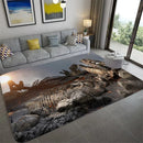 Axyaa Dinosaur Fossil 3D Floor Mat: Premium Design for Living Room & Children's Bedroom