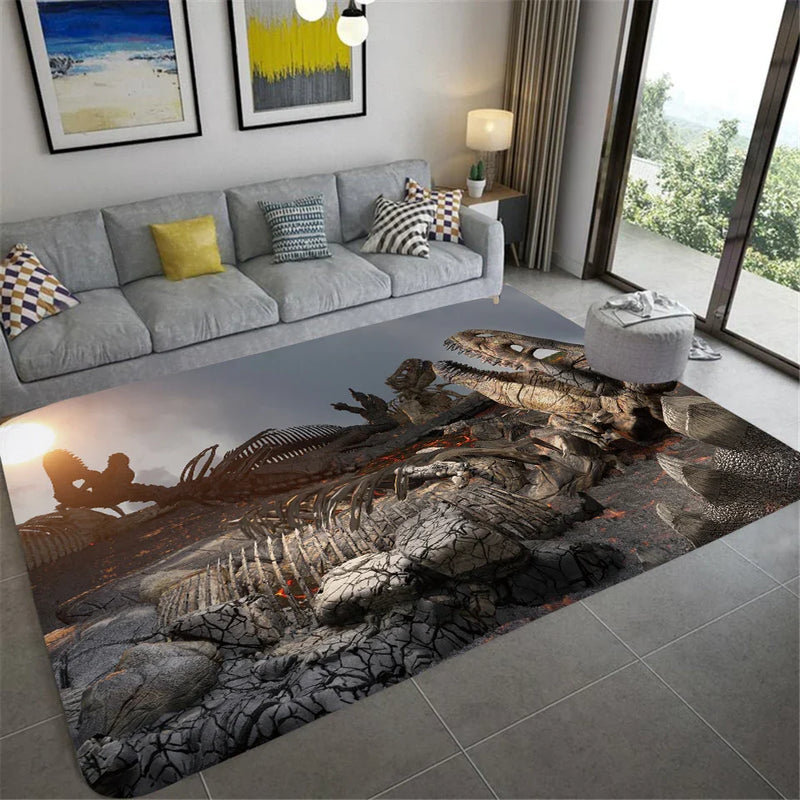 Axyaa Dinosaur Fossil 3D Floor Mat: Premium Design for Living Room & Children's Bedroom