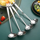 Axyaa Curved Handle Wall Hook Spoon Colander Ladle Stainless Steel Skimmer Kitchen Gadgets
