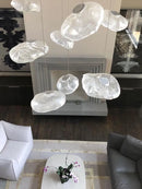 Axyaa Modern Loft Glass Pendant Lights Stairwell Chandeliers for Living Room