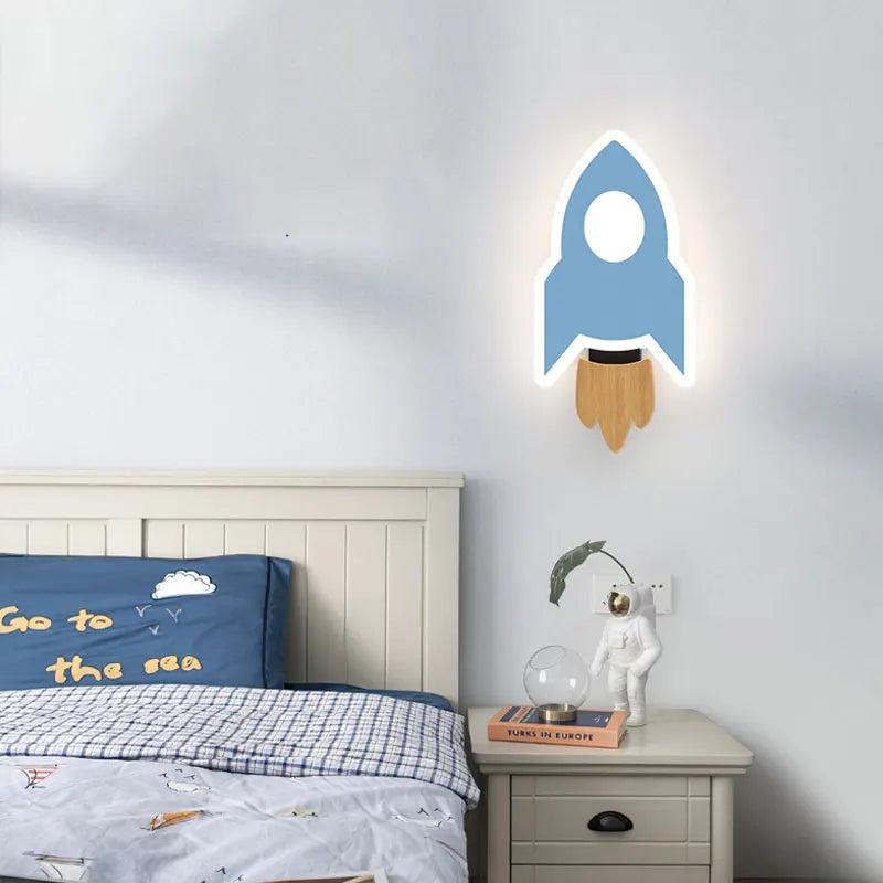 Nordic Acrylic Rocket Shape LED Wall Lamps by Axya - Kid's Room Lighting