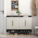 Axyaa 4-Door Shoe Storage Cabinet with Adjustable Shelves
