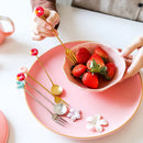 Axyaa Cartoon Donut Dessert Spoon Fork Set - 304 Stainless Steel Mini Tableware