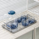 Axya Modern Glass Water Set for Home Living Room Hospitality - 5-Piece Drinking Cup Set