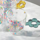 Axyaa Double-layer Insulated Milk Mug - Colorful Flower Love Cup