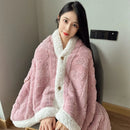 Axyaa Thermal Shawl Blanket: Thick Coral Fleece, Multi-functional, Cozy Lamb Fleece Blanket