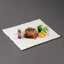 Axyaa Ceramic Rectangular White Plate for Western Food - Artistic Design