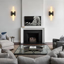 Retro Brass Wall Light with Glass Shade by Axyaa
