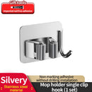 Axyaa Wall-Mounted Mop Clip Holder Hook: Stainless Steel/Aluminum Bathroom Storage Rack