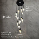 Axyaa Marble LED Chandelier: High-End Luxury Lighting for Home Decor & Living Spaces
