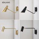Axya Swing Arm LED Wall Lamps: Modern Adjustable Indoor Bedside Lighting Sconce