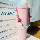 Axyaa Portable Woven Cup Sleeve for Starbucks & Stanley Thermo, 6-10cm Tumbler Lanyard