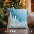 Axyaa Winter Forest Snowflake Pattern Cushion Covers - For Sofa, Bedroom, Car