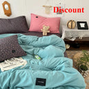 Axyaa Floral Fiber Washed Cotton Solid Color Four-Piece Quilt Cover Set