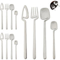 Axyaa Stainless Steel Flatware Set: 12Pcs Matte Silverware Knife Fork Spoon Tableware