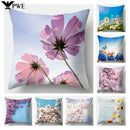 Axyaa Spring Flowers Landscape Cushion Cover 45x45cm - Decorative Pillow Case for Sofa and Bed
