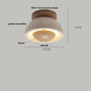 Axyaa Yellow Travertine LED Ceiling Lamp - Modern Natural Stone Ceiling Lights