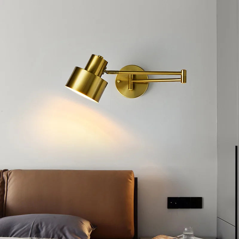 Axya Swing Arm LED Wall Lamps - Modern Touch Sensor Indoor Sconce Lighting