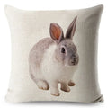 Axyaa Bunny Linen Cushion Cover - Cute Rabbit Throw Pillowcase - Home Decor