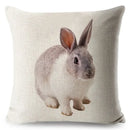 Axyaa Bunny Linen Cushion Cover - Cute Rabbit Throw Pillowcase - Home Decor