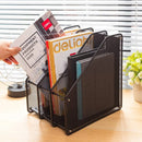 Axyaa Iron Mesh Quadruple Column File Rack Bookshelf - 4 Grid Multi-Layer File