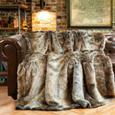 Axyaa Luxury Faux Fur Plaid Throw Blanket - Soft & Cozy Winter Sofa Cover