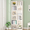 Axyaa Tall White Bookshelf with 12 Cube Storage - Modern Home Office Furniture