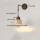 Axyaa Yellow Travertine Stone Canopy Wall Sconce with Pull Chain Switch
