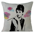Audrey Hepburn Plush Cushion Cover by Axyaa - Home Decor Sofa Pillow Cover