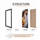 Axyaa 8x12 Black White Wood Grain Frame for A4 Poster Canvas Display Stand