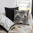 Axyaa Black Jacquard Sofa Cushion Cover: French Romantic Throw Pillow for Living Room