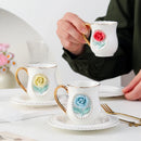 Axyaa Ceramic Rose Cup & Plate Set: Handmade Flower Coffee Cup, Unique Design