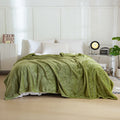 Axyaa Pineapple Plaid Fleece Sofa Blanket for Office, Travel, and Home