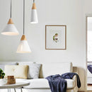 Axyaa Wood Iron Pend Light: Modern LED Hang Fixture for Kitchen Dining Living Loft