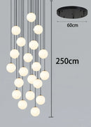 Axyaa LED Ring Stairs Pendant Light Chandeliers for Living Room and Dining Room