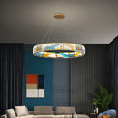 Axyaa Circle LED Pendant Chandelier for Modern Living Room Lighting