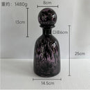 Axyaa Leopard Print Glass Vase with Lid, Flower Arrangement Home Decor
