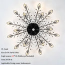 Axyaa Crystal Leaf Chandelier - Modern Semi-Embedded Lighting for Dining, Living, Bedroom