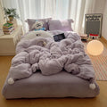 Axyaa Winter Rabbit Plush Bed 4-Piece Set - Premium Plush Bedding